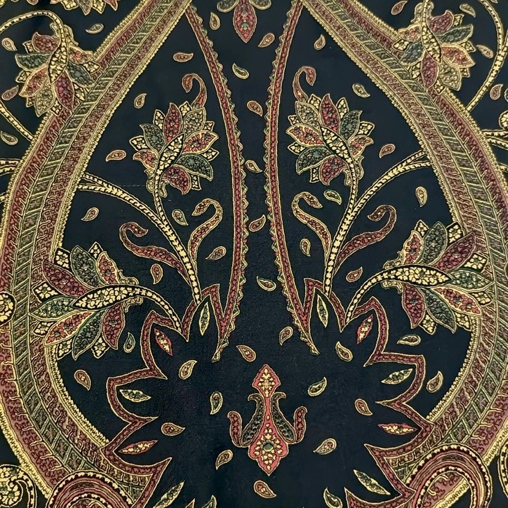 Ralph Lauren 100% Silk Paisley Vintage Purple Label Pockets Pull On Maxi Skirt 8 - Picture 5 of 13